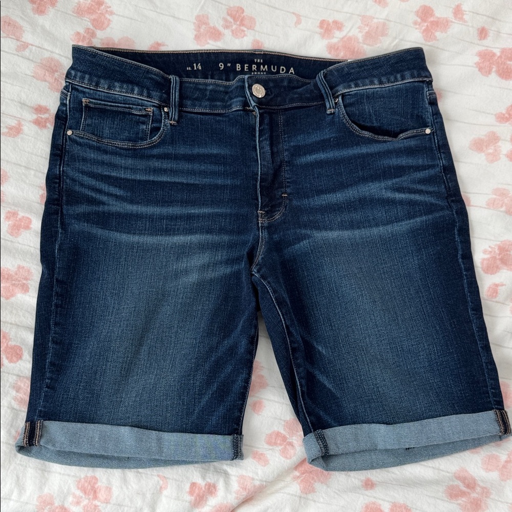 White House Black Market Dark Blue Jean Shorts